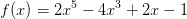 f(x)=2x^5-4x^3+2x-1