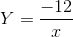 Y=\frac{-12}{x}