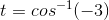 t=cos^{-1}(-3)