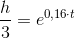 \frac{h}{3}=e^{0,16\cdot t}