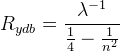R_{ydb}=\frac{\lambda ^{-1}}{\frac{1}{4}-\frac{1}{n^2}}