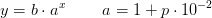 y=b\cdot a^x\; \; \; \; \; \; \; \; a=1+p\cdot 10^{-2}