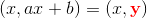 (x,ax+b)=(x,\mathbf{\color{Red} y})