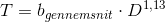 T=b_{gennemsnit}\cdot D^{1{,}13}