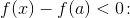 f(x)-f(a)< 0\! :