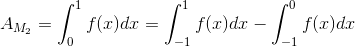A_{M_2}=\int_{0}^1{f(x)dx}=\int_{-1}^1{f(x)dx}-\int_{-1}^0{f(x)dx}