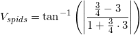 \small V_{spids}=\tan^{-1}\left ( \left | \frac{\frac{3}{4}-3}{1+\frac{3}{4}\cdot 3} \right | \right )