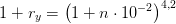 1+r_y=\left ( 1+n\cdot 10^{-2} \right )^{4{,}2}