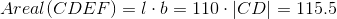 Areal(CDEF)=l\cdot b=110\cdot |CD|=115.5