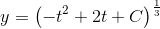 y=\left (-t^2+2t+C \right )^{\frac{1}{3}}