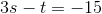 3s-t=-15