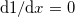 \inline \mathrm d1/\mathrm dx = 0