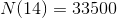 N(14)=33500