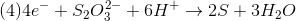 (4) 4e^- + S_2O_3^2^- + 6H^+ \rightarrow 2S + 3H_2O