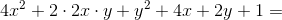 4x^2+2\cdot 2x\cdot y+y^2 +4x+2y+1=
