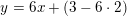 \small y=6x+(3-6\cdot 2)