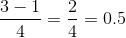 \frac{3-1}{4} = \frac{2}{4} = 0.5