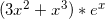 \small (3x^2+x^3)*e^x