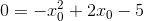 0 = -x_{0}^{2} + 2x_{0} - 5