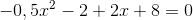 -0,5x^2-2+2x+8=0