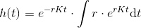 h(t)=e^{-rKt}\cdot \int r\cdot e^{rKt}\textup{d}t