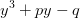 y^3+py-q