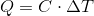 Q=C\cdot \Delta T