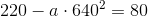 220-a\cdot 640^2=80