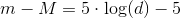 m-M=5\cdot \log (d)-5