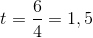 t=\frac{6}{4}=1,5