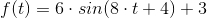 f(t)=6\cdot sin(8\cdot t +4)+3