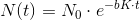 N(t)=N_0\cdot e^{-bK\cdot t}
