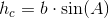 h_c=b\cdot \sin(A)