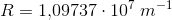 R=1{,}09737\cdot 10^7\; m^{-1}