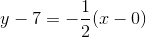 y-7=-\frac{1}{2}(x-0)