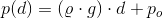 p(d)=\left ( \varrho \cdot g \right )\cdot d+p_o