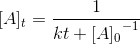 [A]_t=\frac{1}{kt+{[A]_0}^{-1}}