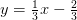 y=\tfrac{1}{3}x-\tfrac{2}{3}