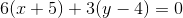 6(x+5)+3(y-4)=0