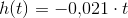 h(t)=-0{,}021\cdot t