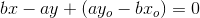 bx-ay+(ay_o-bx_o)=0