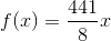 f(x) = \frac{441}{8}x