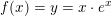 \small f(x)=y=x\cdot e^x