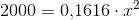 2000=0{,}1616\cdot x^2