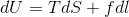 dU=TdS+fdl