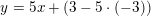 \small y=5x+(3-5\cdot (-3))