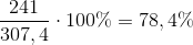 \frac{241}{307,4}\cdot 100\%=78,4\%