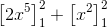 \left [2x^{5} \right ]_{1}^{2}+\left [x^{2} \right ]_{1}^{2}