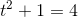 t^2+1=4
