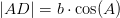 \left | AD \right |=b\cdot \cos(A)